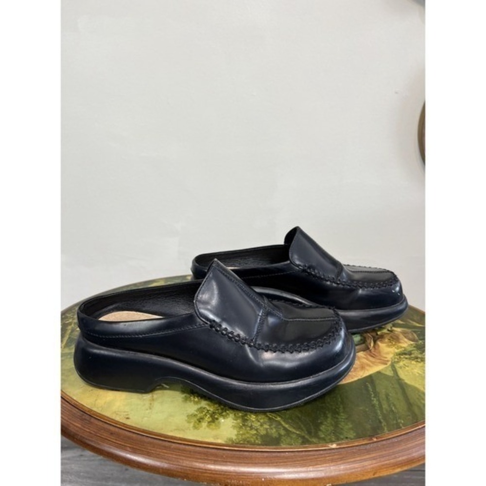Dansko Black Leather Clog Mules Y2K 90s
